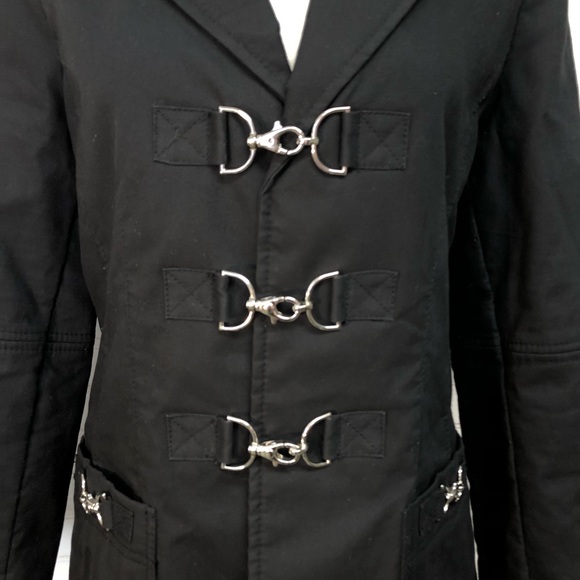 COPY - MOSCHINO Jeans Black Coat W/ Latch Detail - Picture 2 of 6